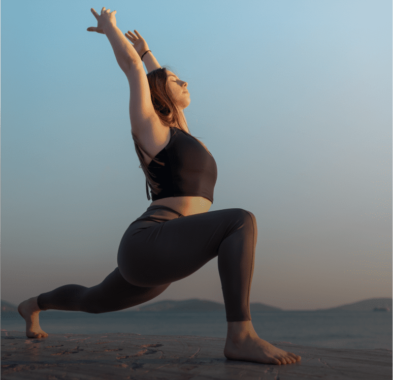 Yoga exercise in early morning light